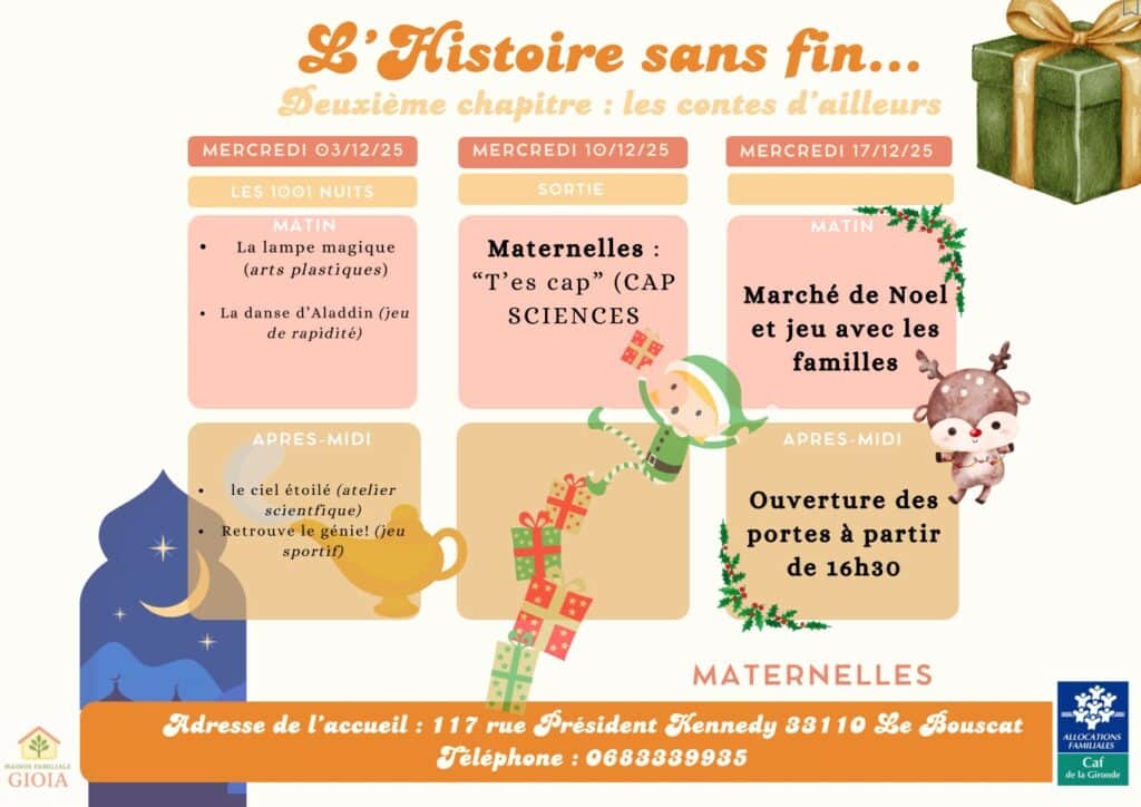 planning des activités pour les maternelles
